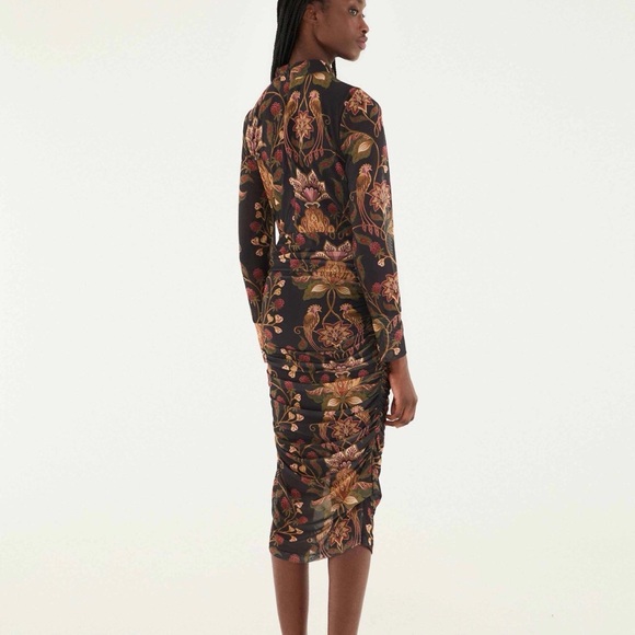 Farm Rio Black Berry Garden Tulle Midi Dress Size Large - Picture 3 of 9